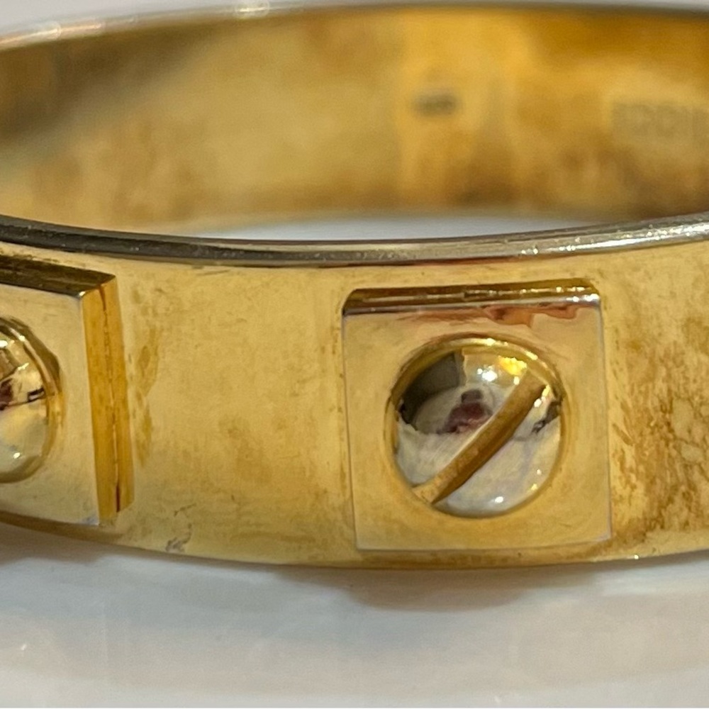 EDDIE BORGO STAMPED 925 gold plated hinged bracelet.  Approx 7 inches x 2 inch w - Picture 2 of 4